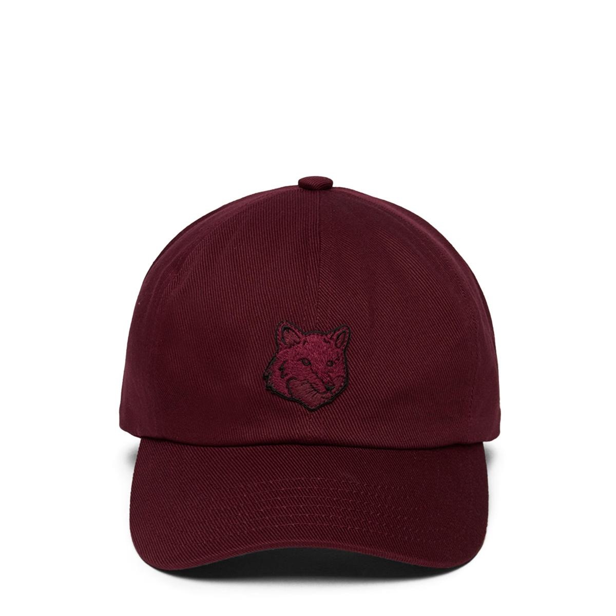 MAISON KITSUNE｜ (BOLD FOX HEAD 6P CAP (MM06104WW0108-P6 MAISON KITSUNÉ Bold Fox Head Cap in Bordeaux | SVD USA