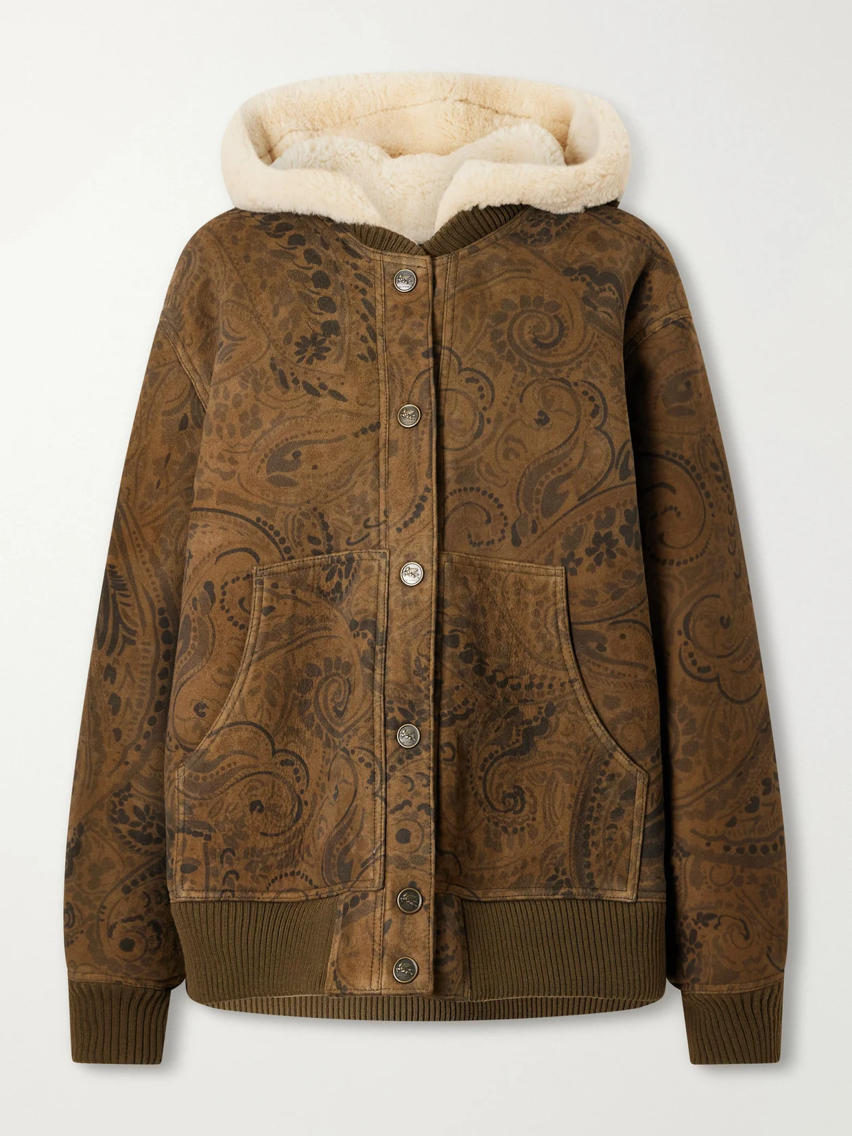 Printed Suede Shearling Jacket - 1