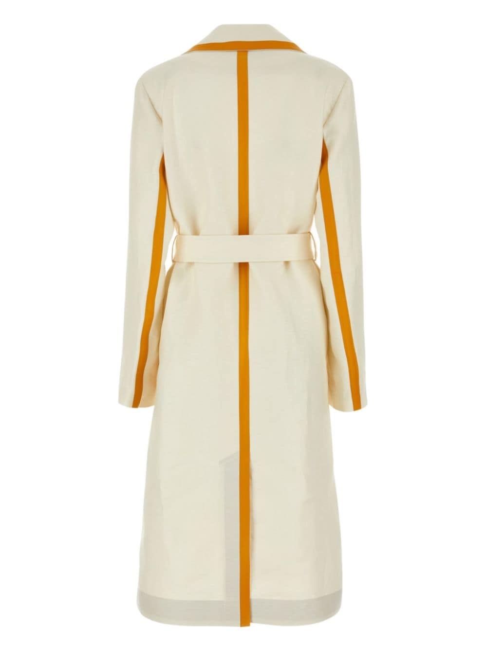contrast-trim trench coat - 2