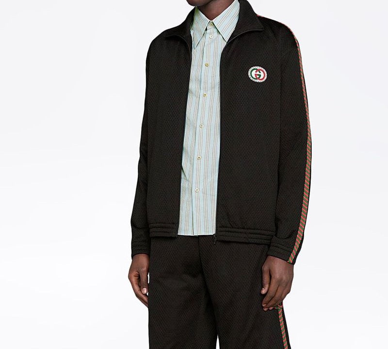 Gucci Mesh Oversize Jacket With Patch 'Black/Multicolor' 599359-XJB1N-1082 - 4