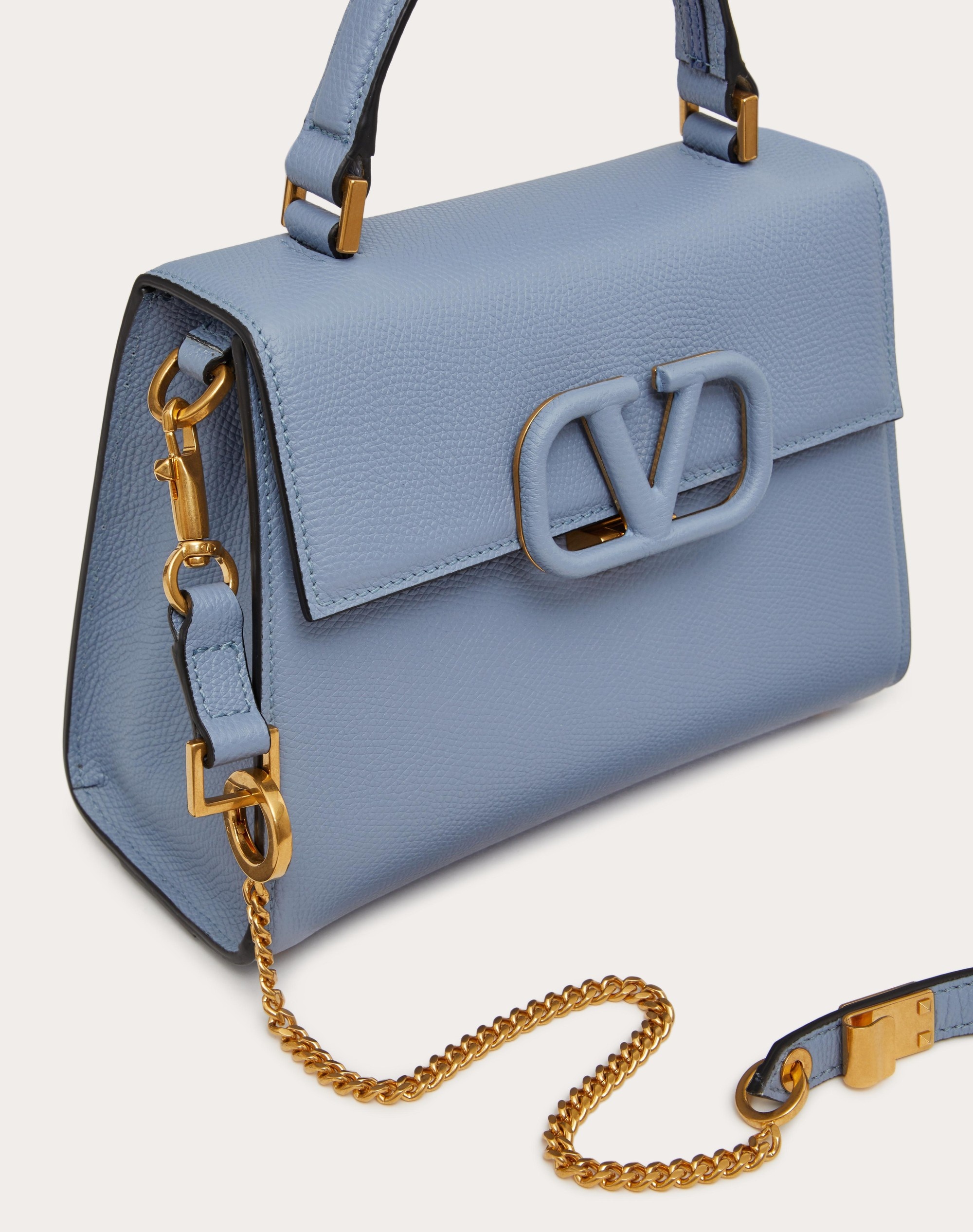 vsling grainy calfskin handbag