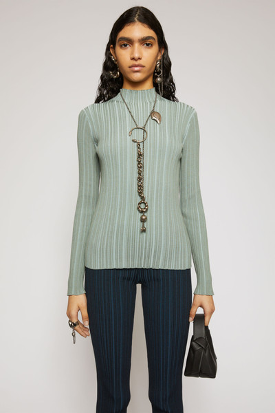 Acne Studios Mock neck ribbed sweater dusty green outlook