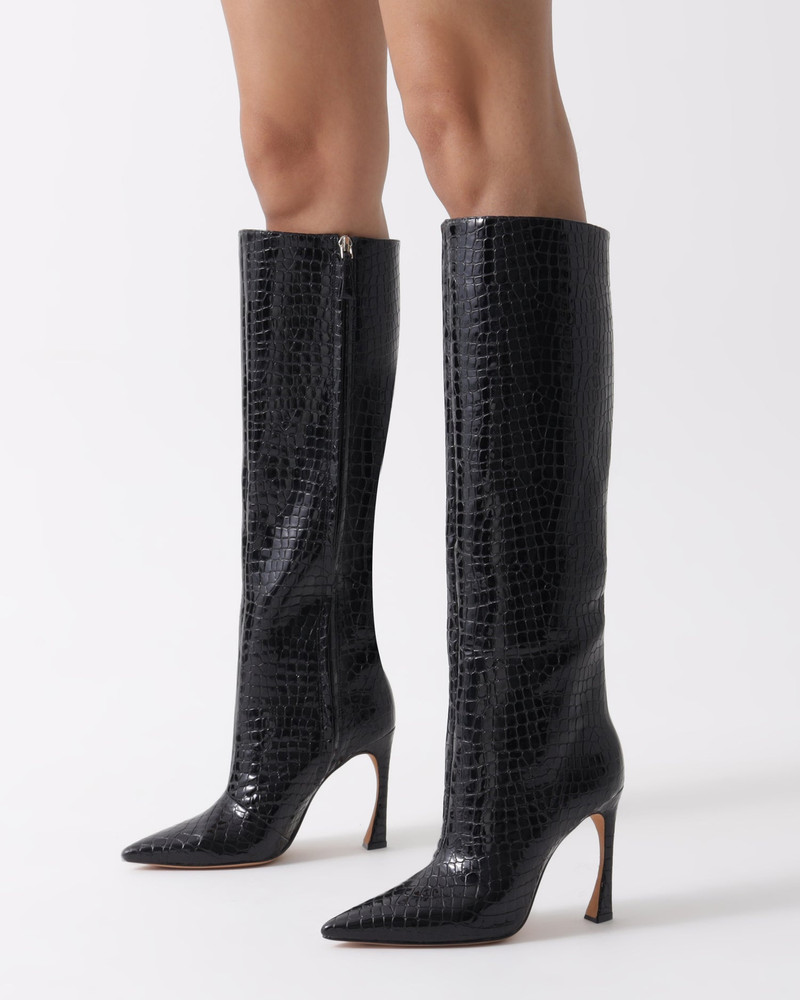ALEXANDRE BIRMAN KYRA 100 CROCCO BOOT BLACK outlook