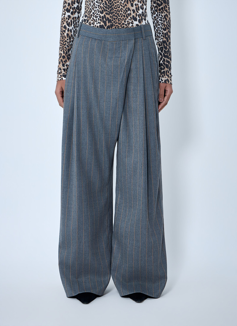 Wide-Leg Pinstripe Pants 1