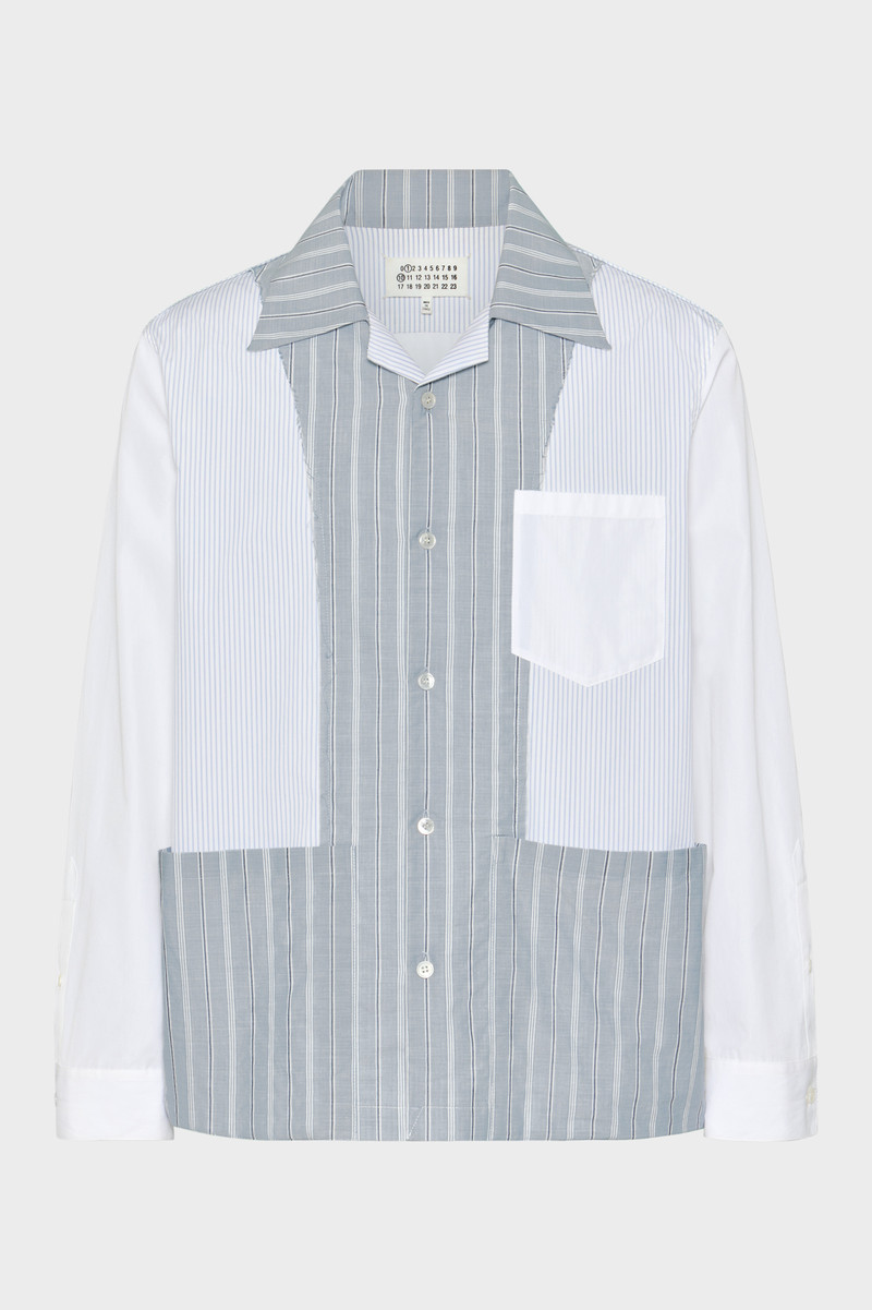 Patchwork pinstripe shirt - 1