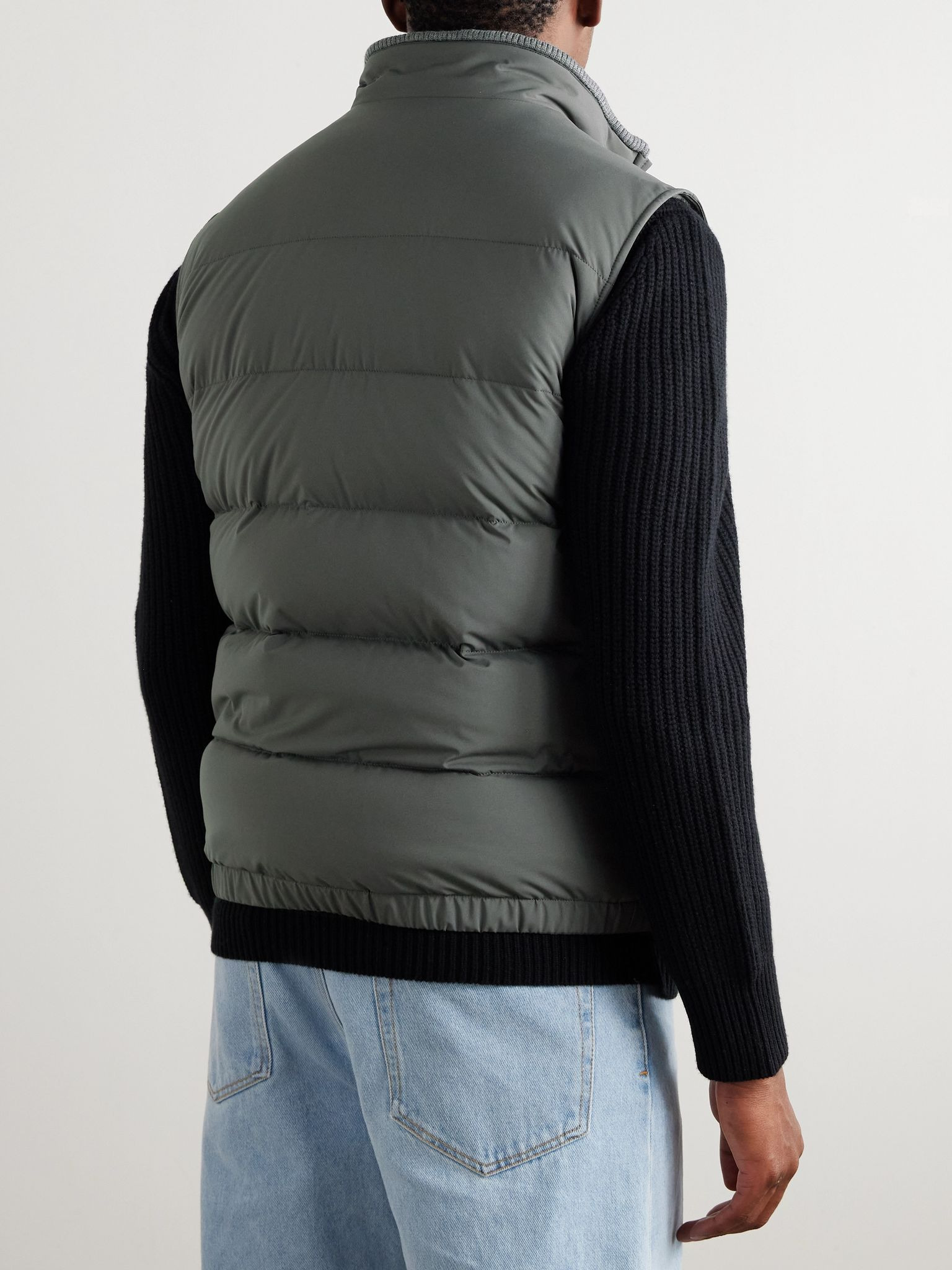 Slim-Fit Quilted Rain System® Shell Down Gilet Gray - 3