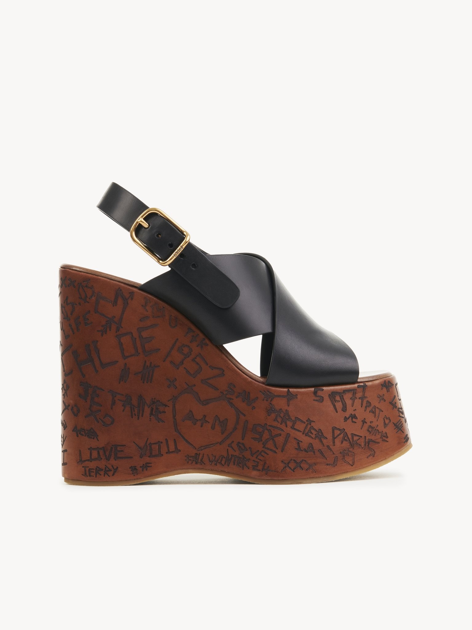 サンダル・ミュール MAXIME WEDGE SANDALS CHLOÉ Maxime leather platform wedge sandals | NET-A-PORTER