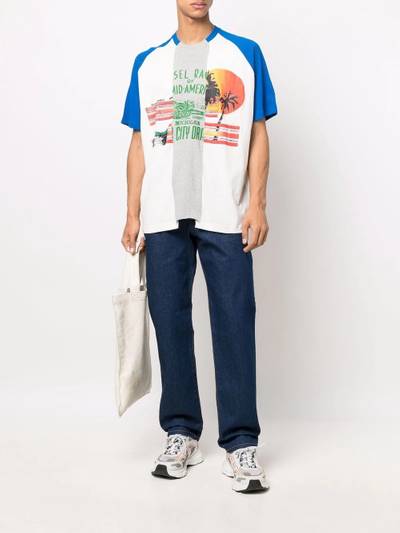 Diesel colour-block reconstructed-style T-shirt outlook