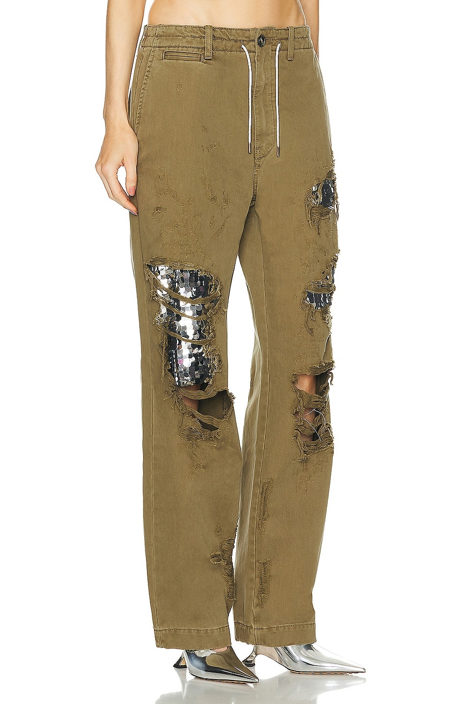 Riri Paillettes Shredded Paper Bag Pant - 2
