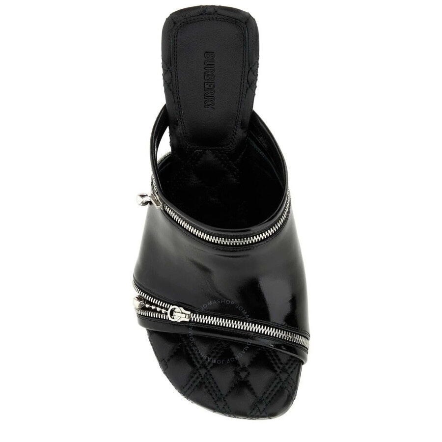 Burberry Peep 85mm Leather Slip-On Sandals - 3