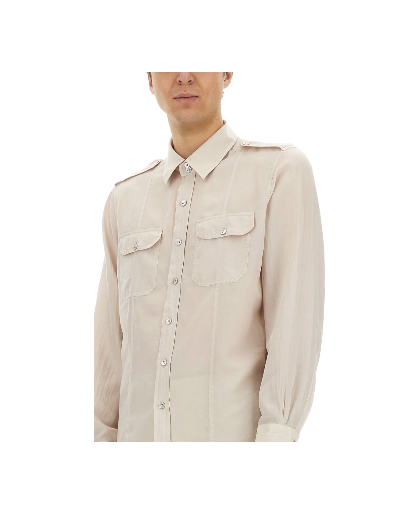 Cotton And Silk Military Shirt - 4