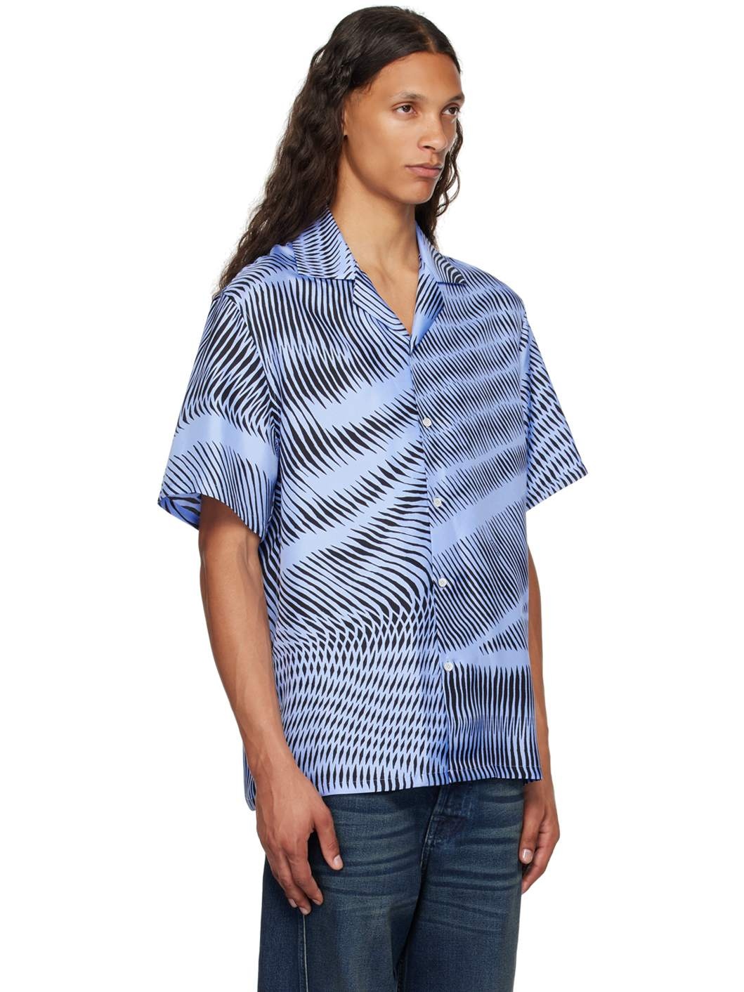 Blue & Black Silk Shirt - 2