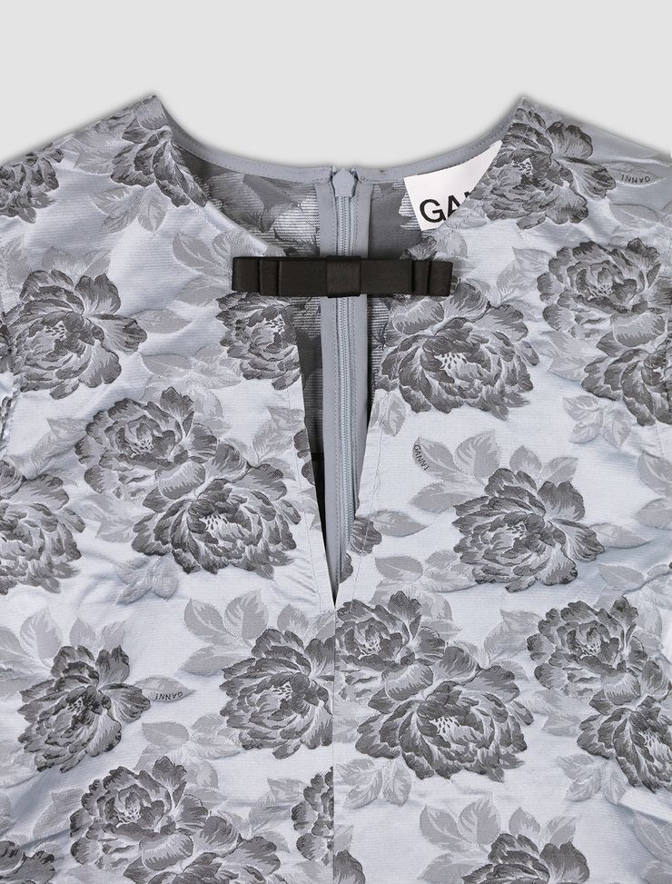 GANNI Botanical jacquard A-line mini dress | macondo