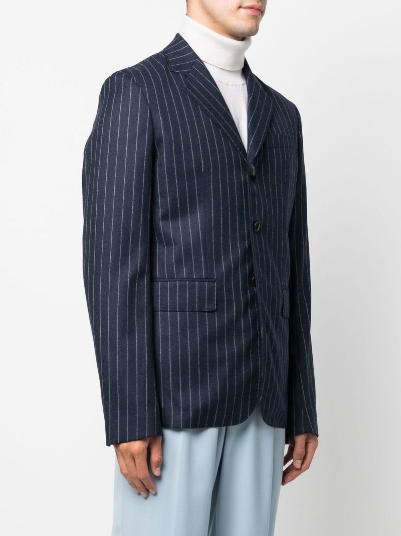 pinstripe single-breasted blazer - 3