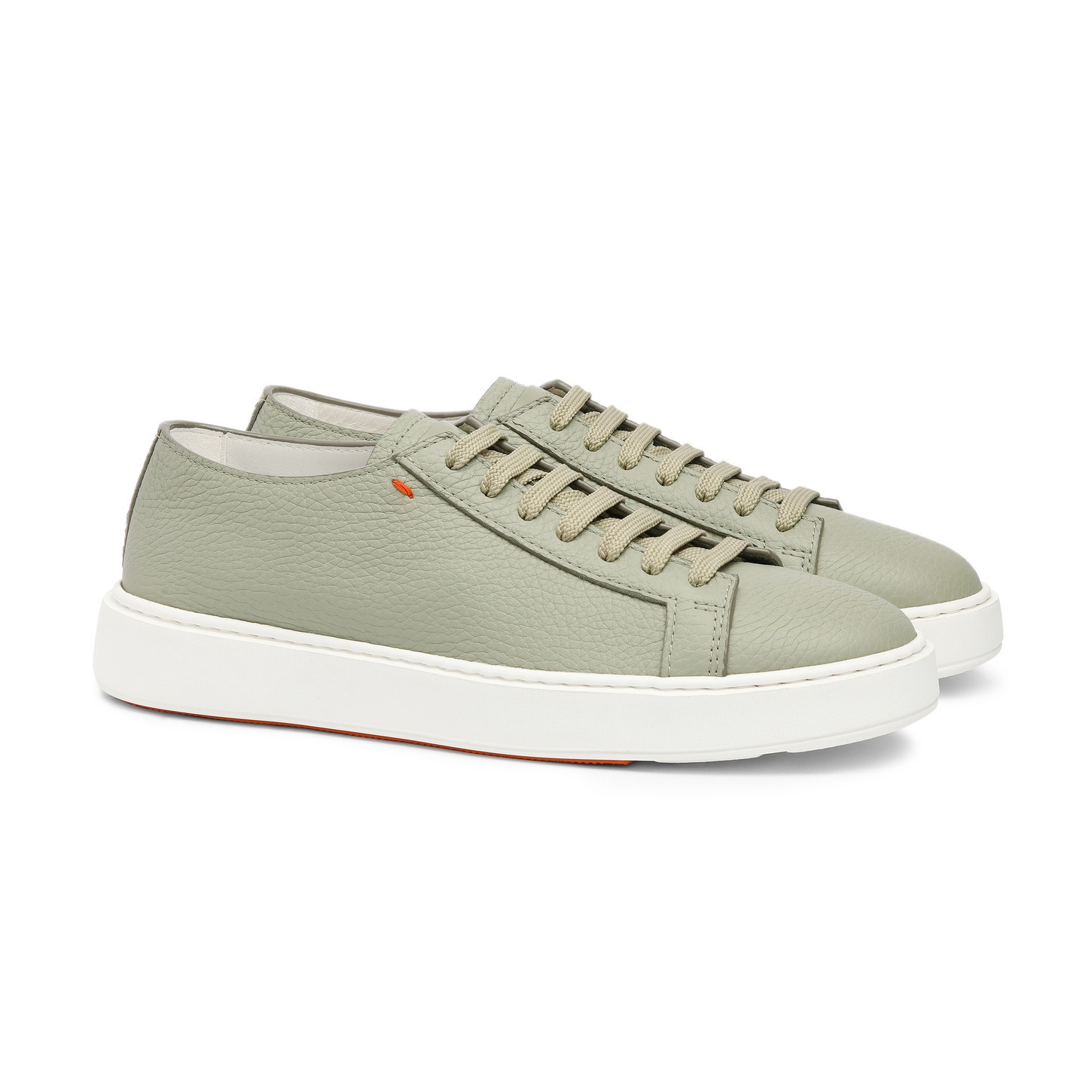 Men's green tumbled leather sneaker - 3