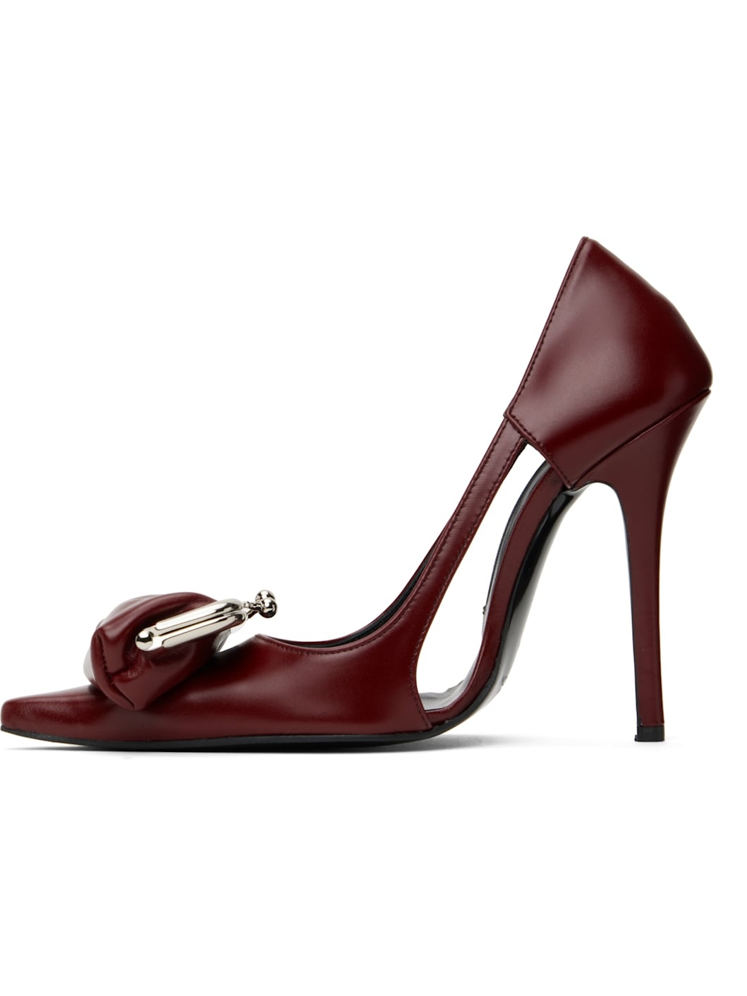 Burgundy Coin Purse Pointy Heels - 3