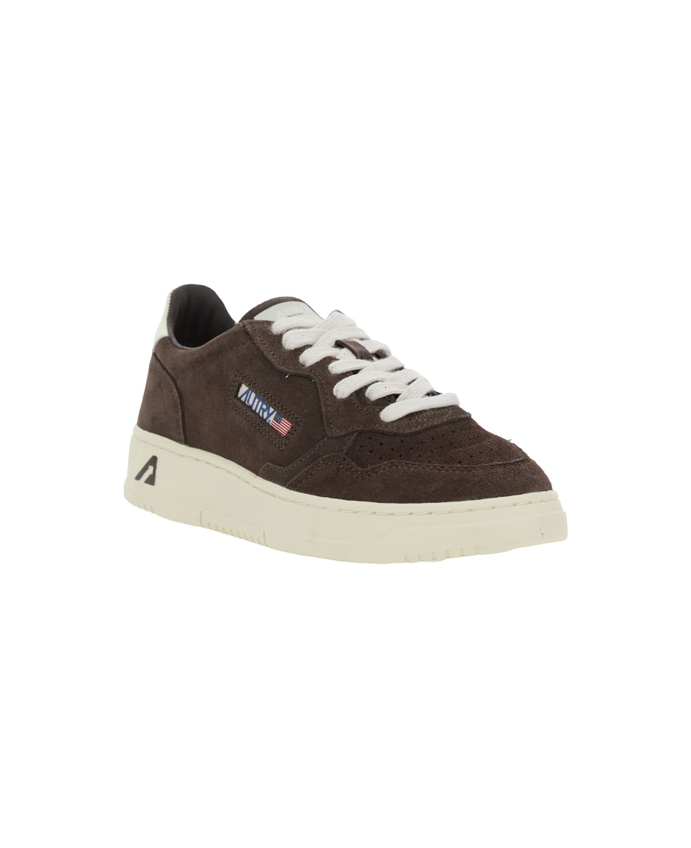 'medalist' Brown Low Top Sneakers With Logo Detail In Suede Woman - 2