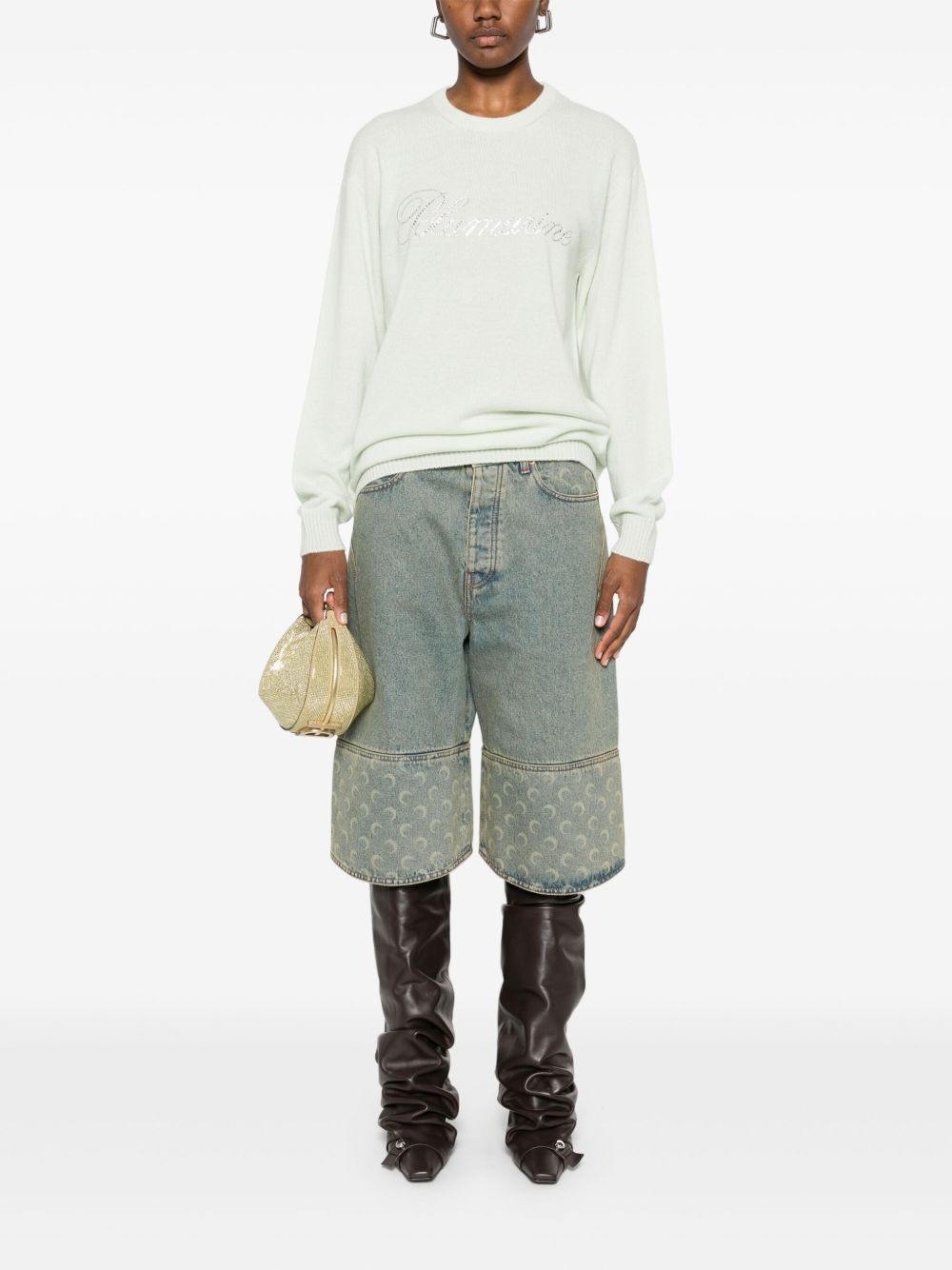 rhinestone-logo sweater - 2
