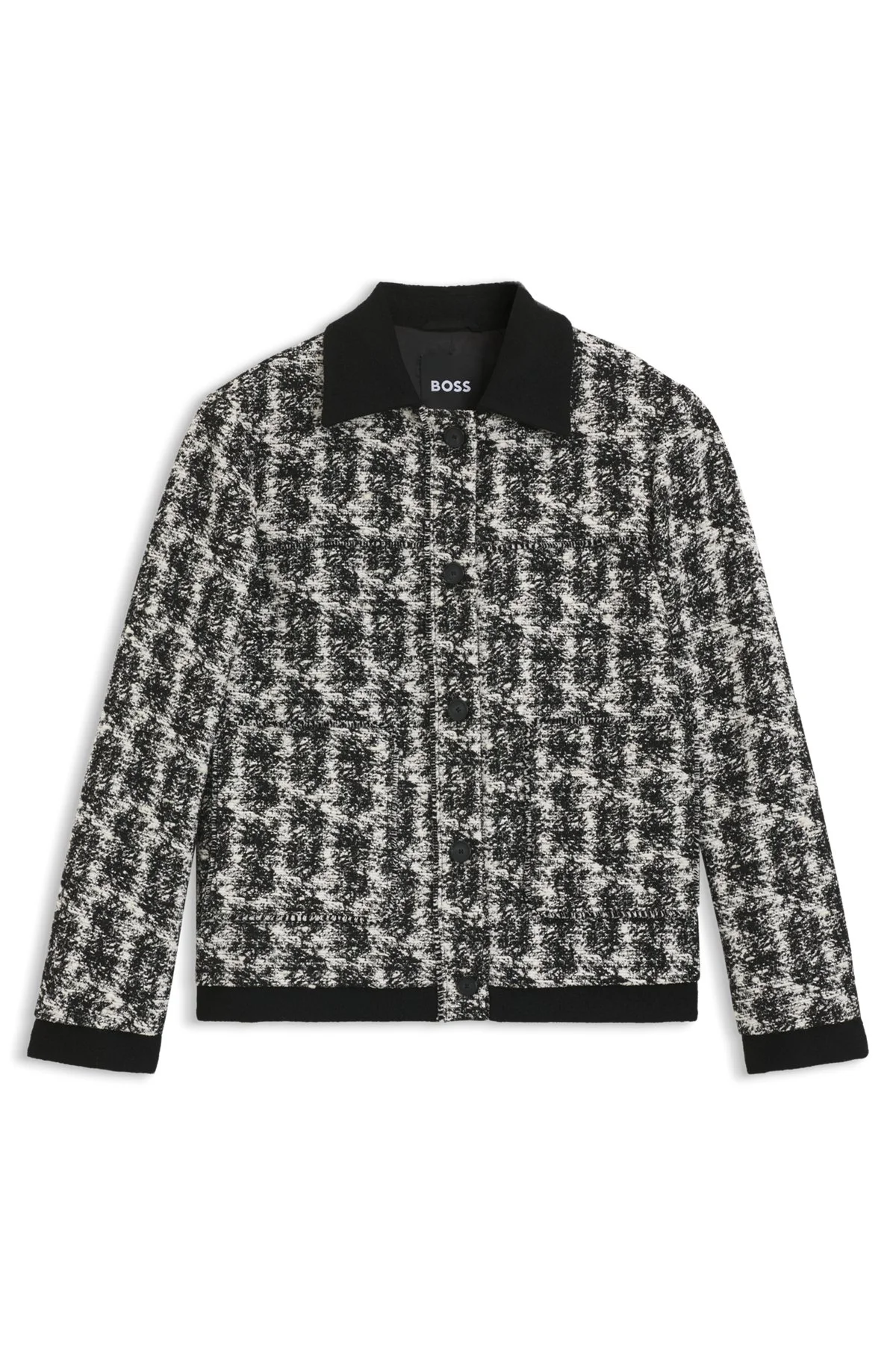 REGULAR-FIT JACKET IN PATTERNED FEATHER TWEED - 1