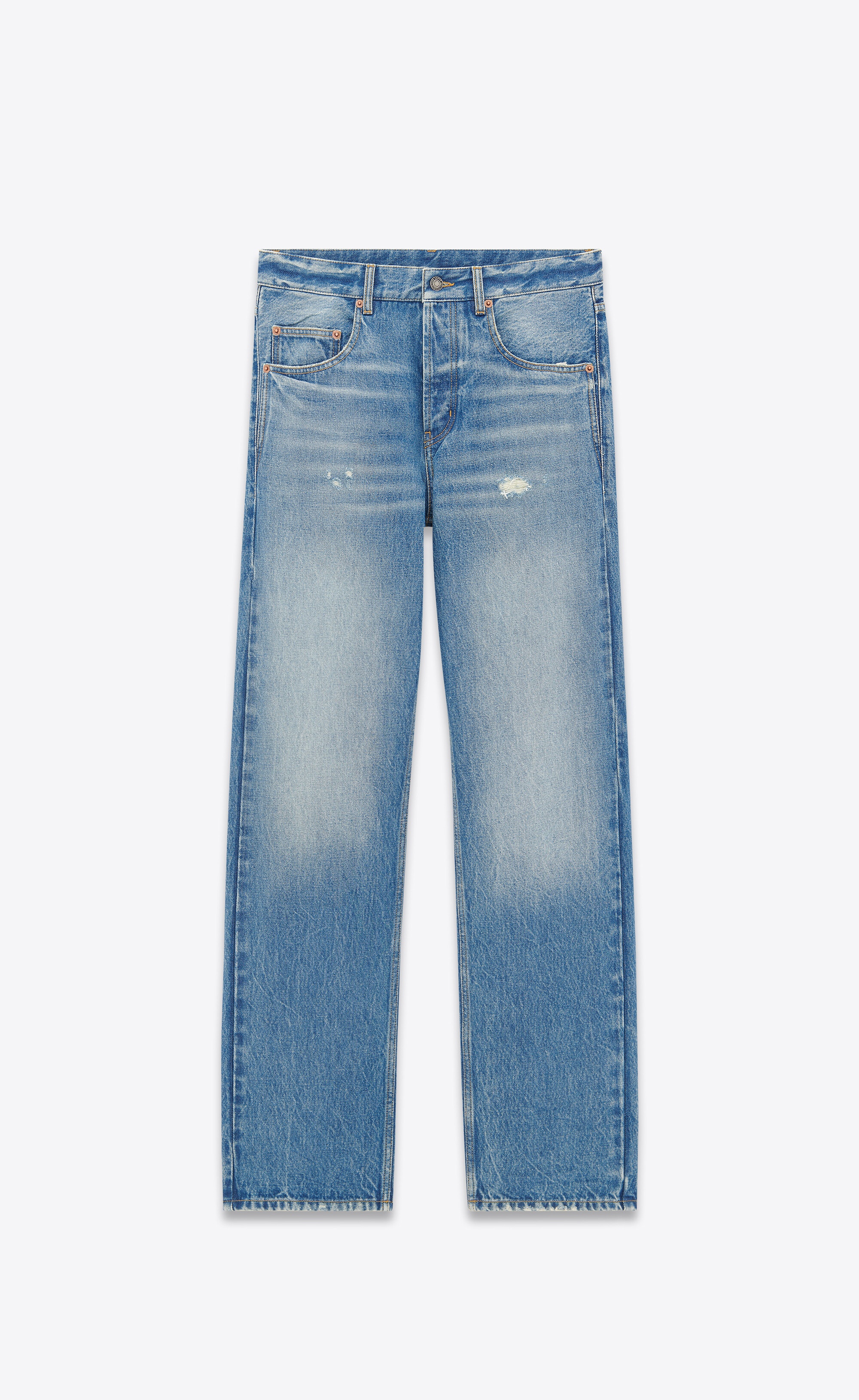 long extreme baggy jeans in lake medium blue denim - 1