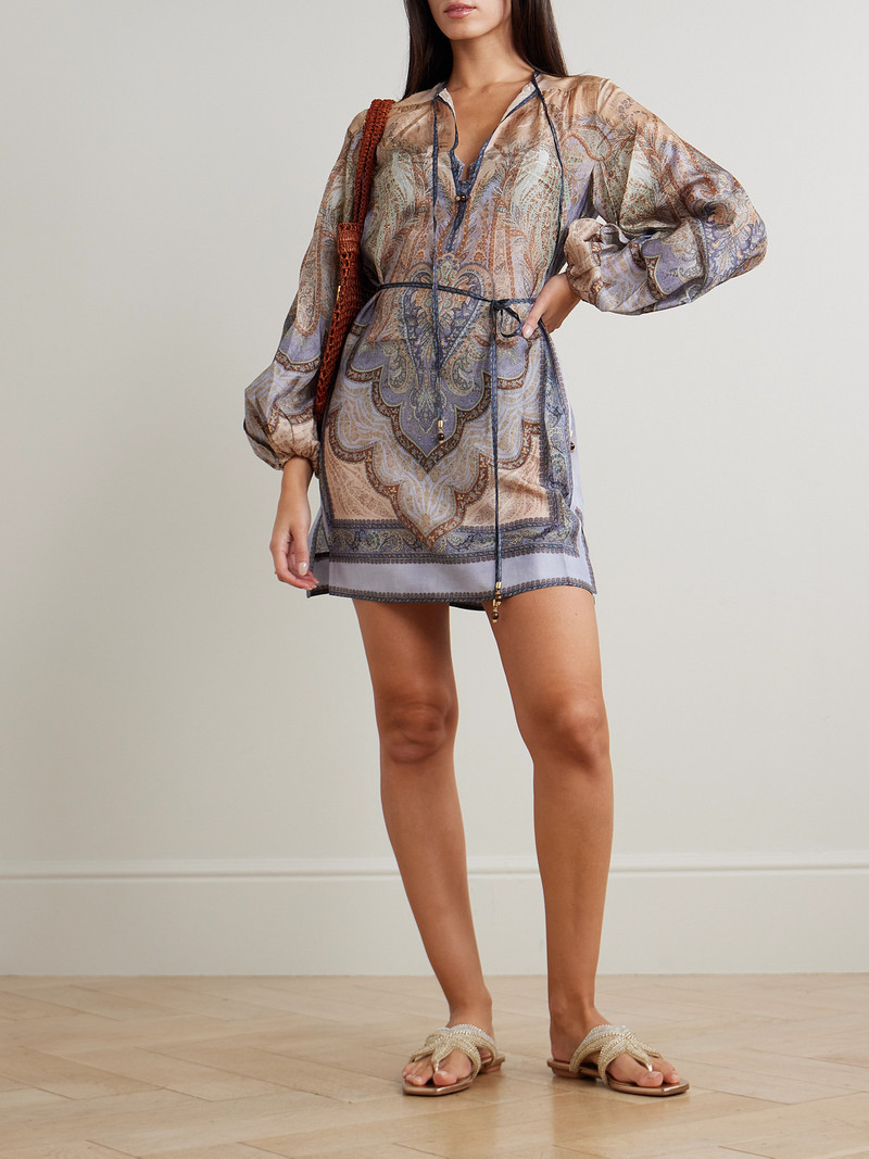 Zimmermann Wanderlust Belted Printed Silk Tunic outlook
