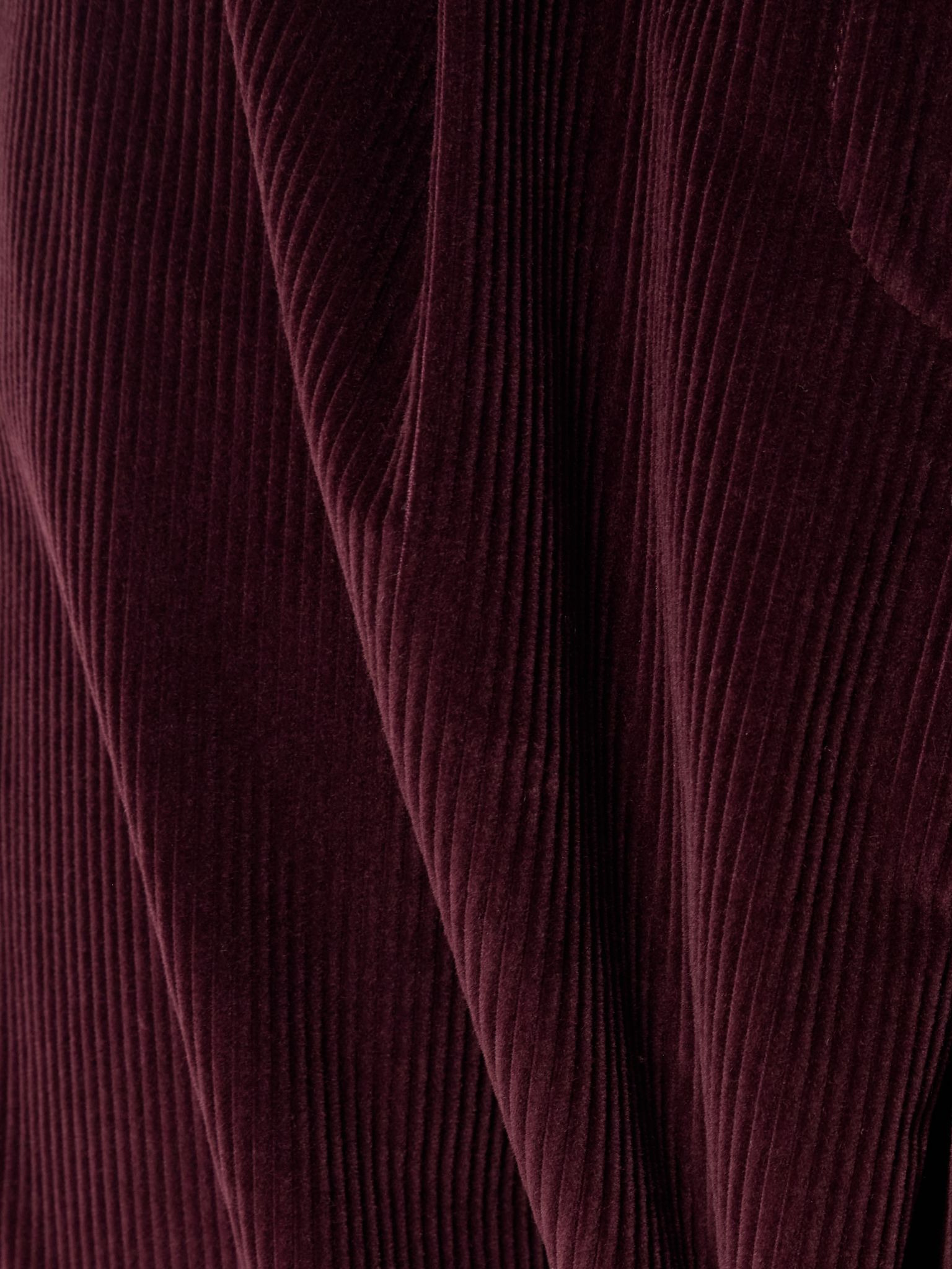 Pleated cotton-corduroy wide-leg pants Crimson - 5