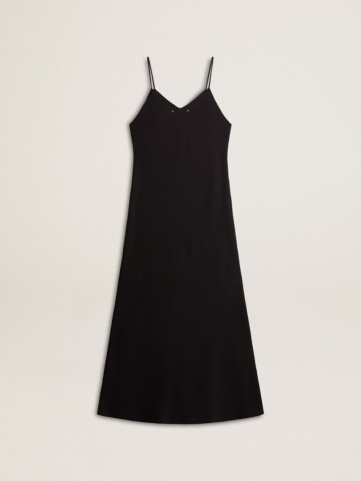Women’s black slip dress with embroidery - 5