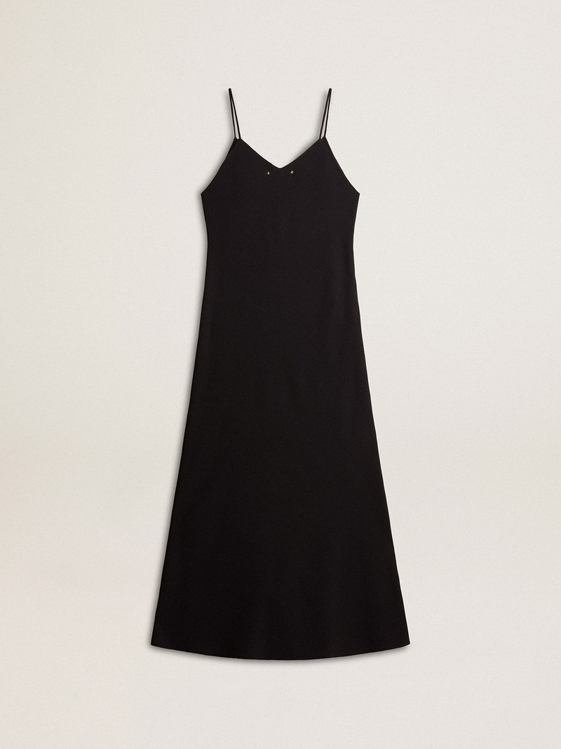 Women’s black slip dress with embroidery 5