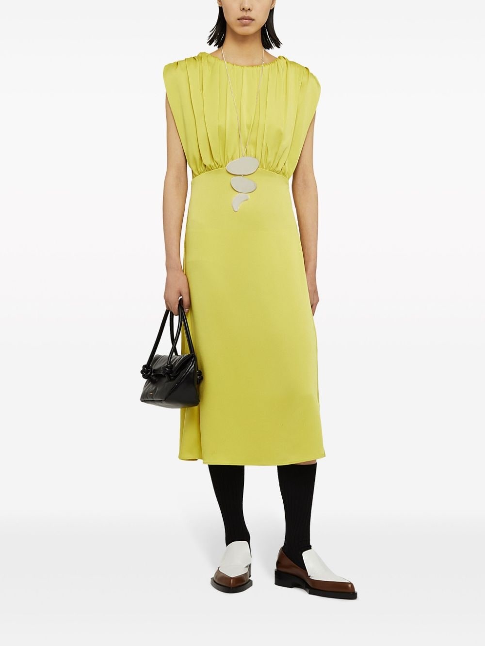 gathered sleeveless midi dress - 2