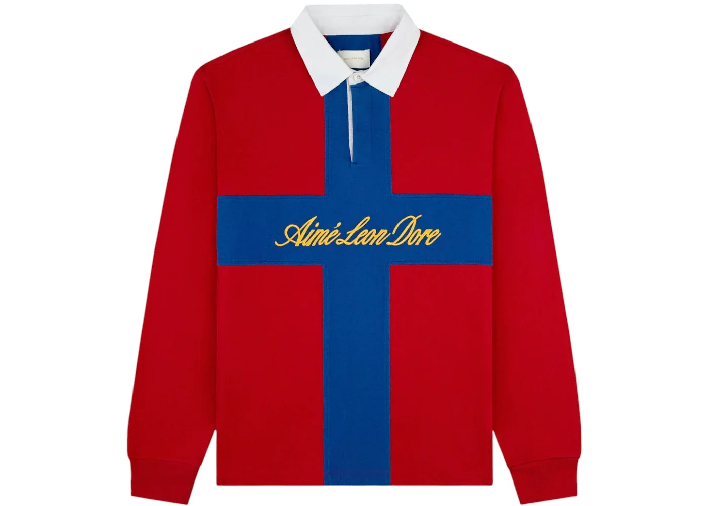 Aime Leon Dore Paneled Sail Rugby Shirt Equestrian Red - 1