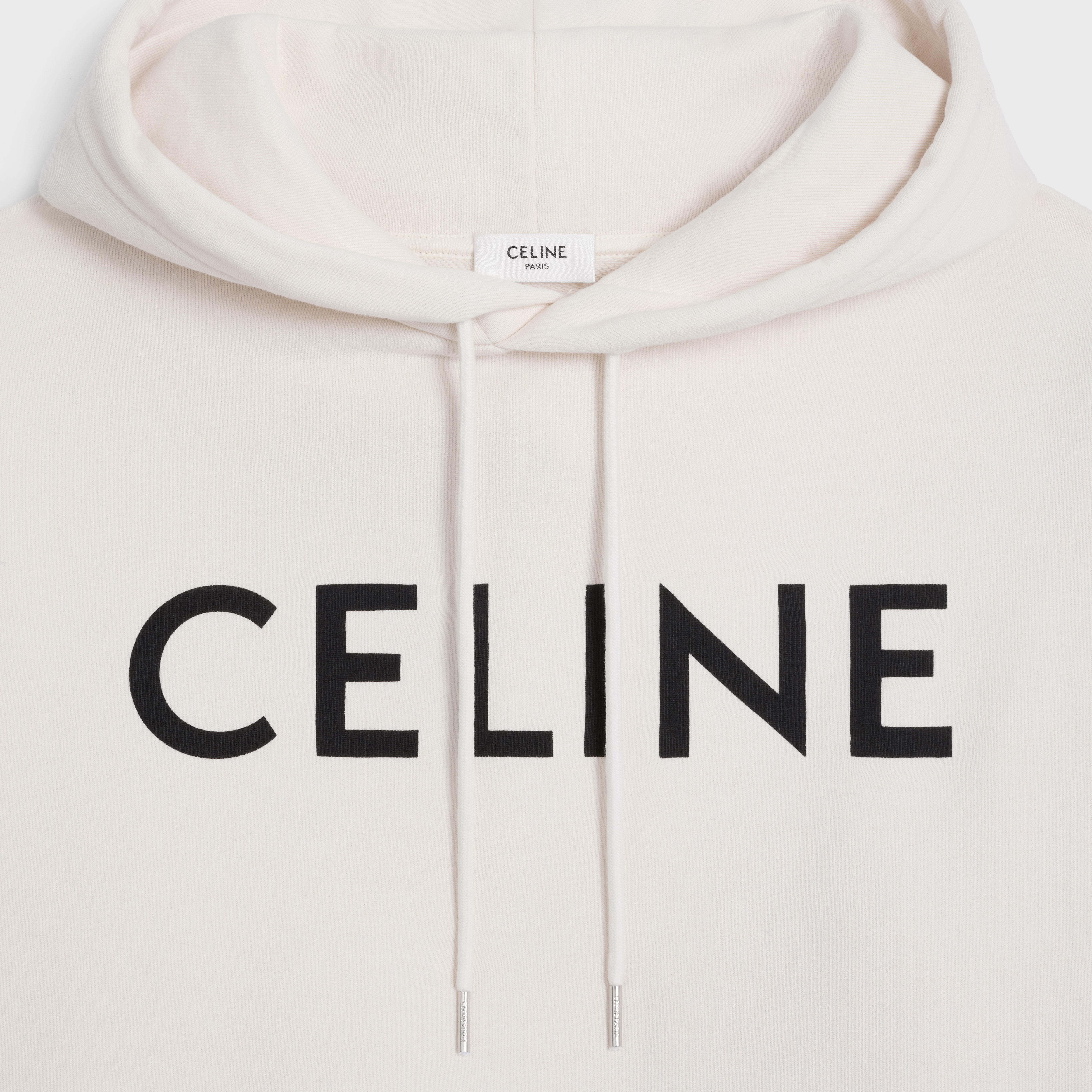 celine loose hoodie in cotton fleece - 4