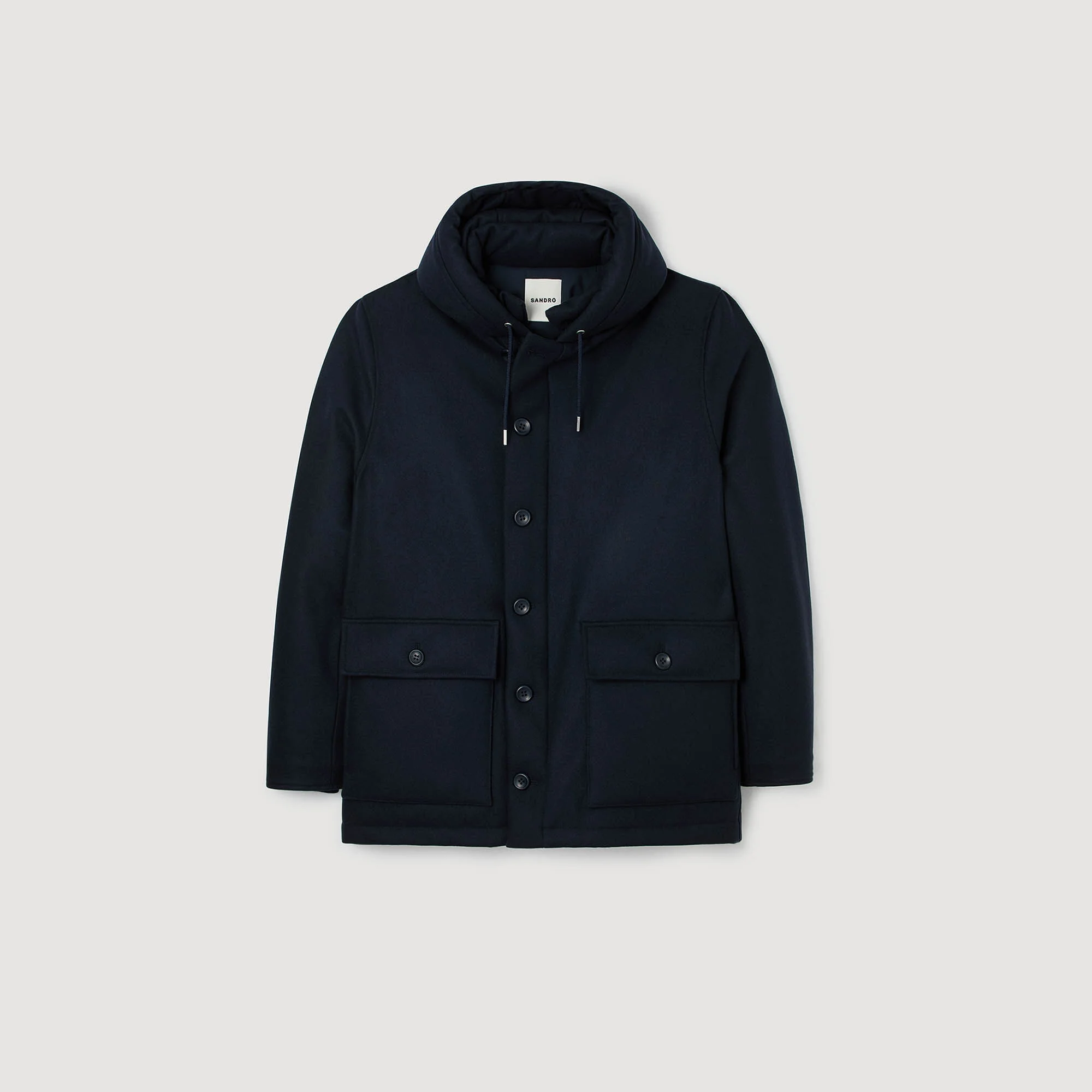 HOODED WOOL PARKA - 1
