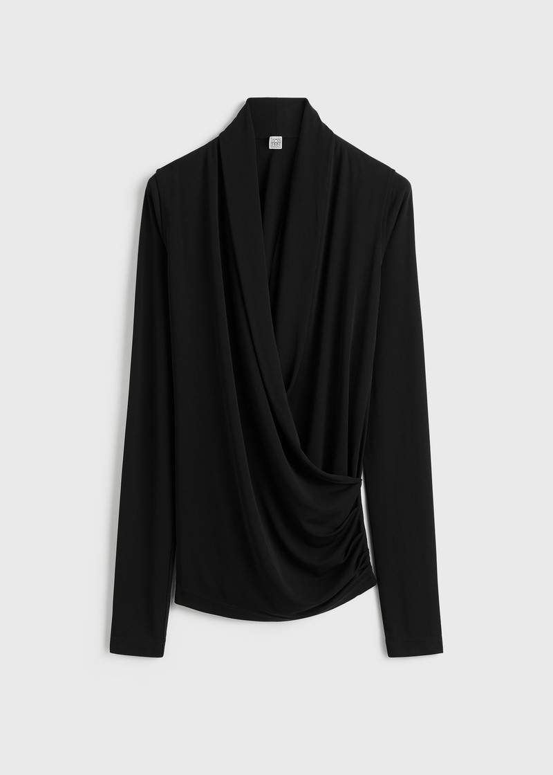 Overlapped jersey top black 1