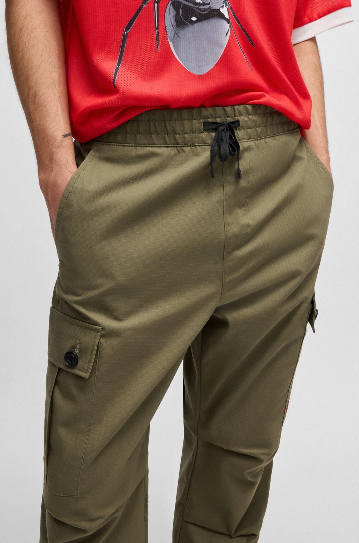 REGULAR-FIT CARGO TROUSERS IN RIPSTOP COTTON - 5