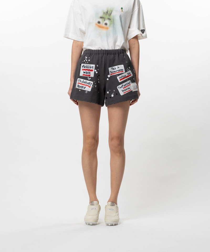 Embellished Sticker Sweat Shorts 8