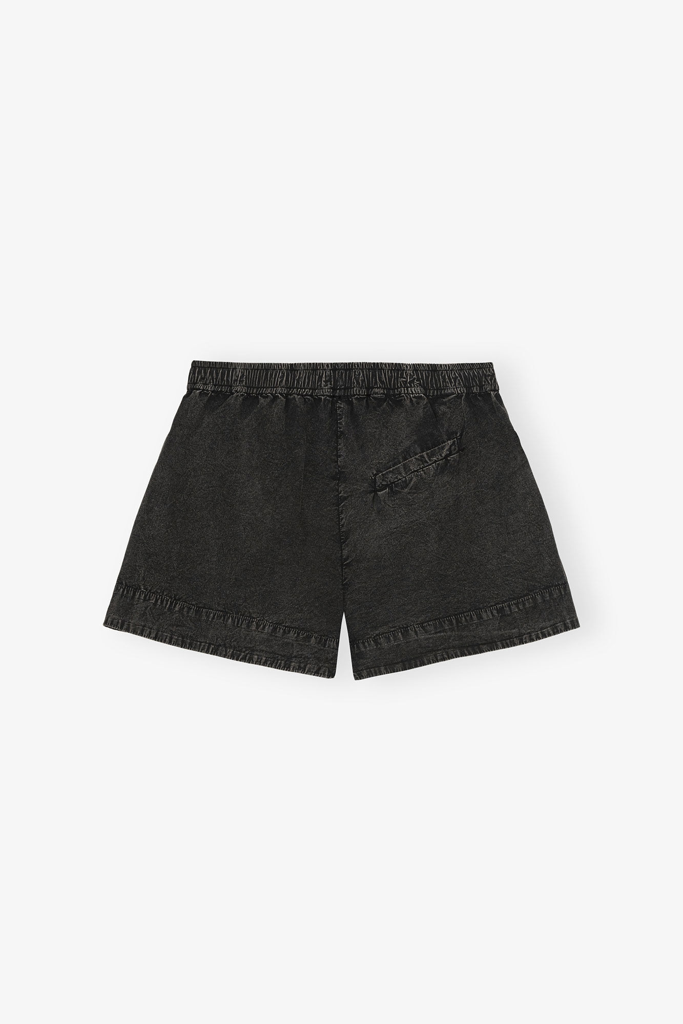 BLACK WASHED COTTON SHORTS - 2