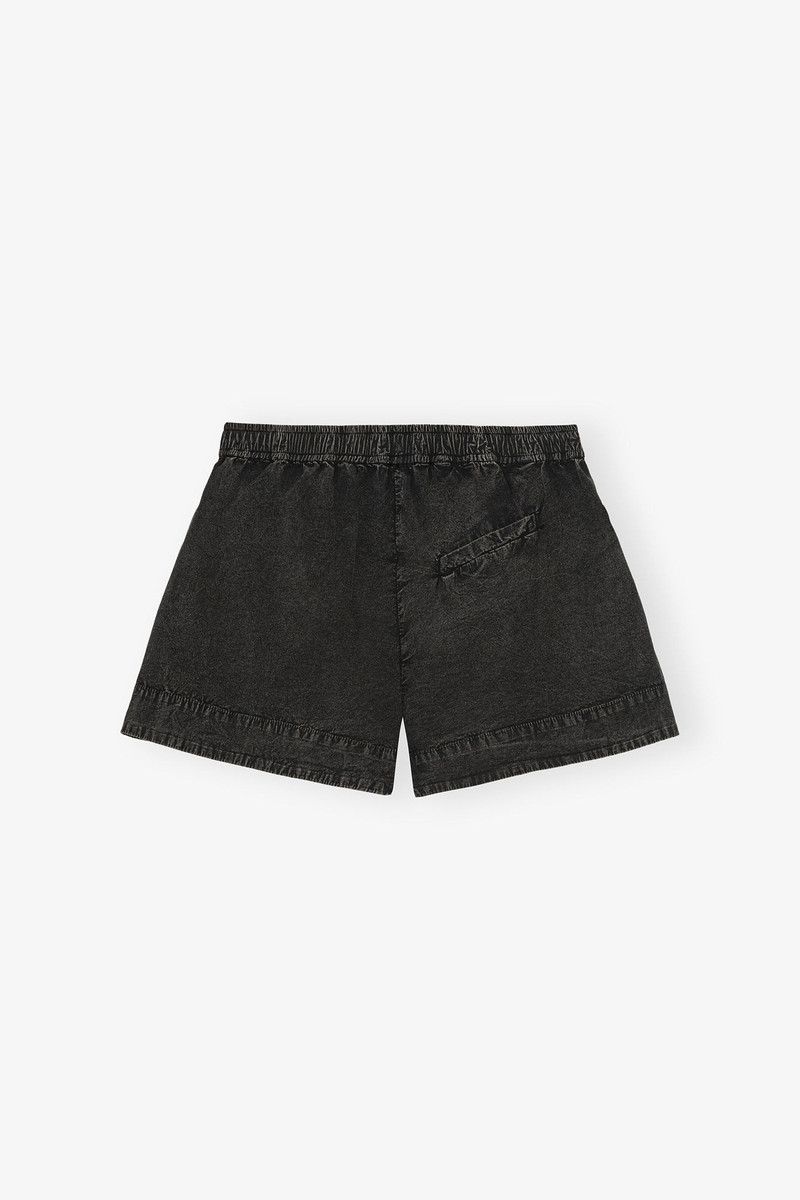 GANNI BLACK WASHED COTTON SHORTS outlook