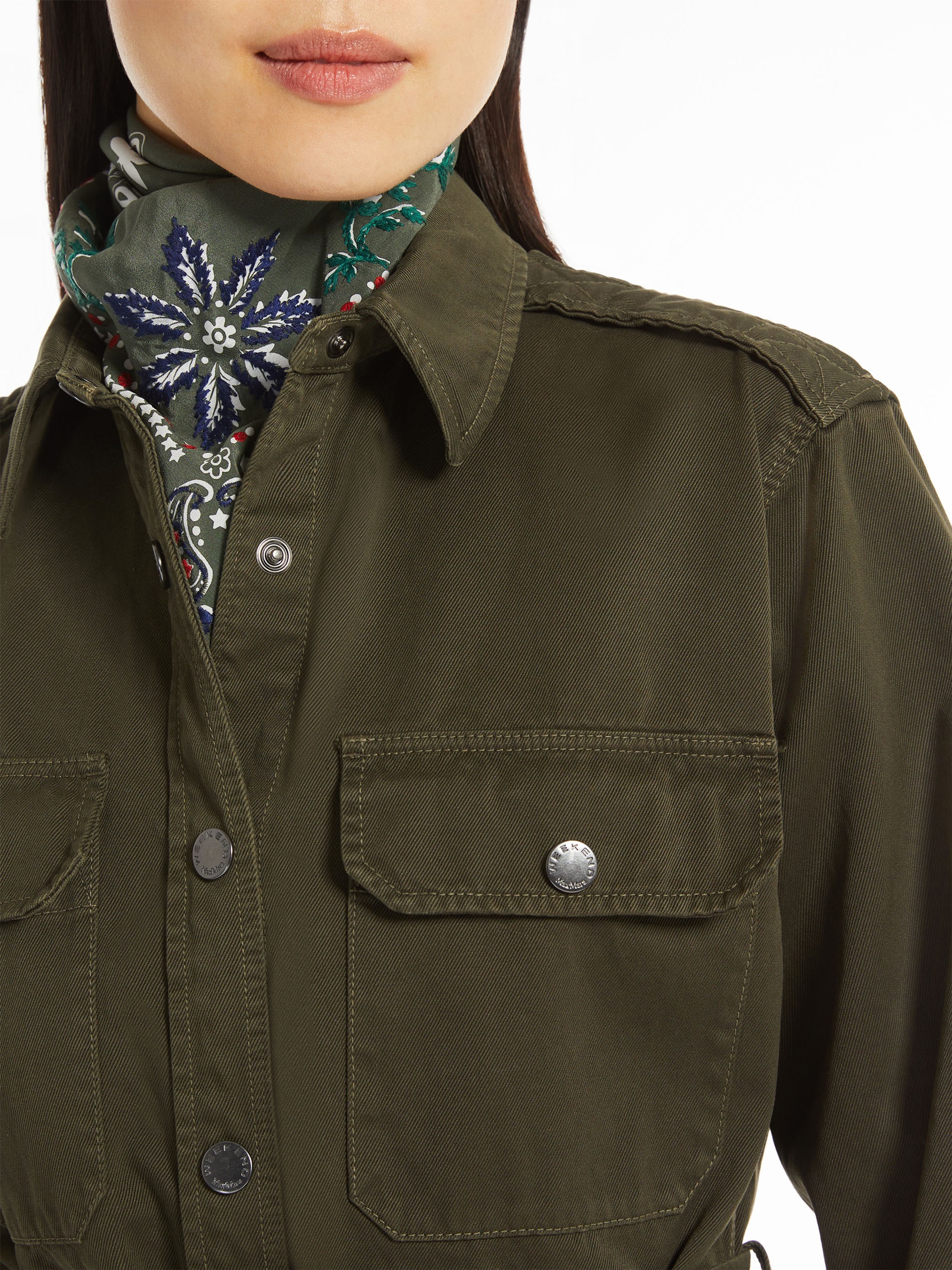 ZELMA Silk scarf with print and embroidery detail - 4