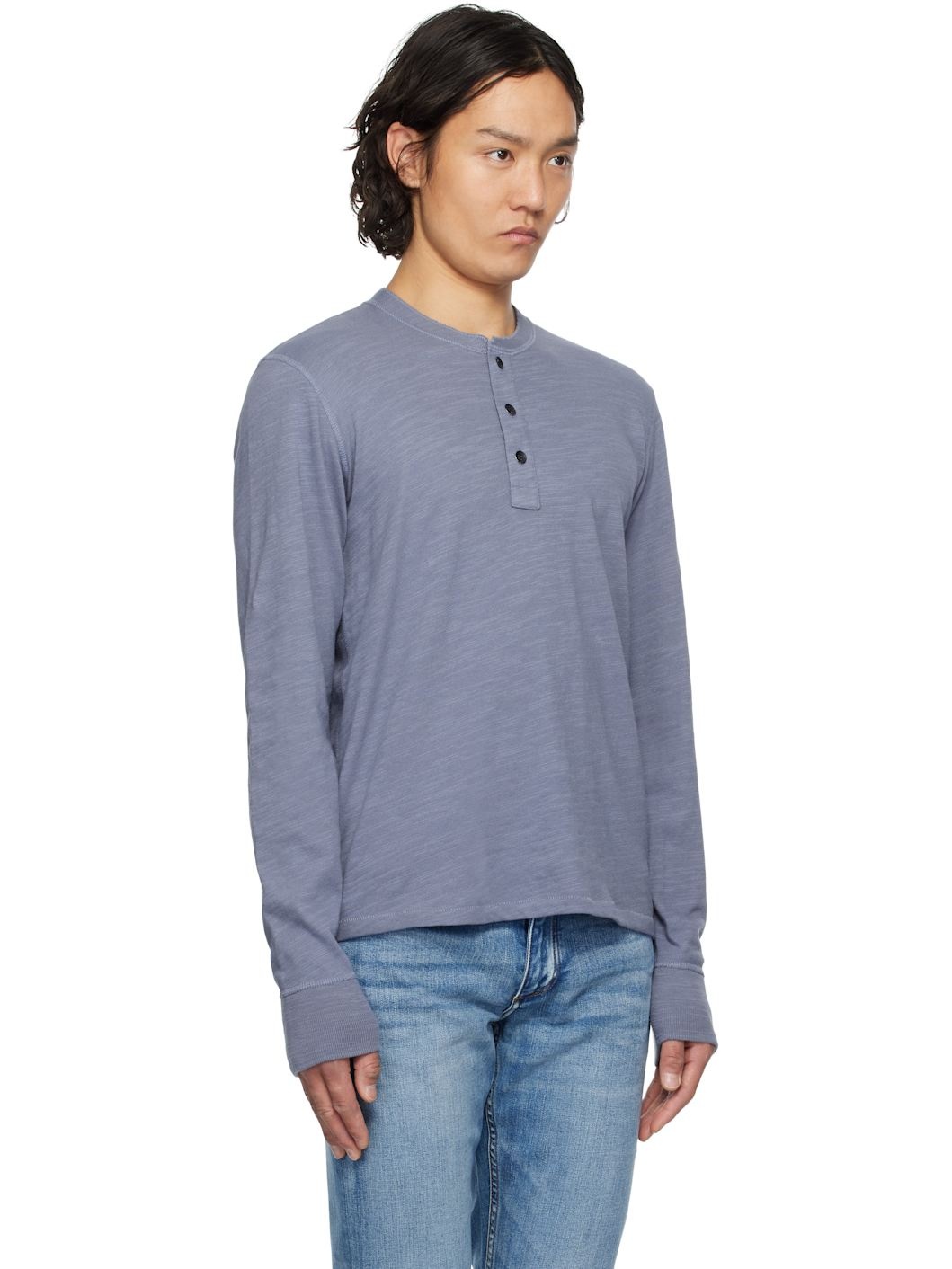 Blue Classic Flame Henley - 2
