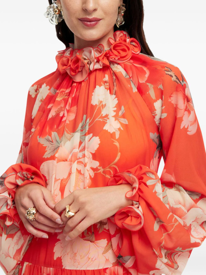 Angela ruffled floral maxi dress 5