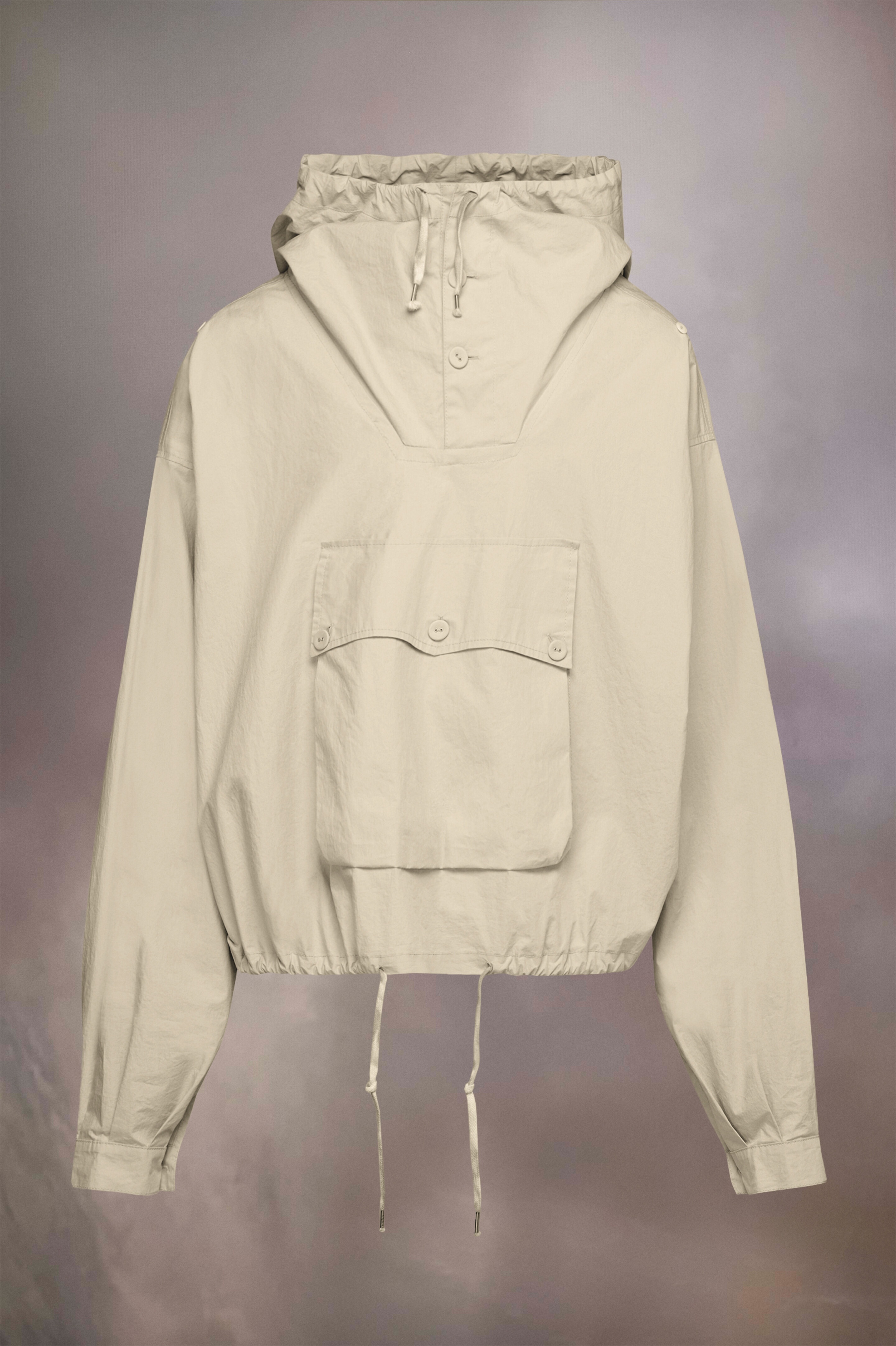 Coated cotton hooded jacket - 1