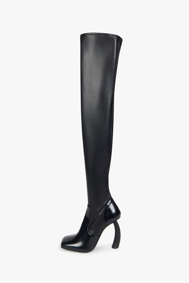 CURVED HEEL HIGH BOOT BLACK 1