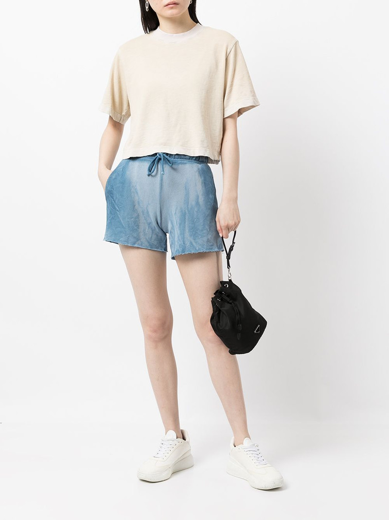 COTTONCITIZEN faded raw-cut track shorts outlook