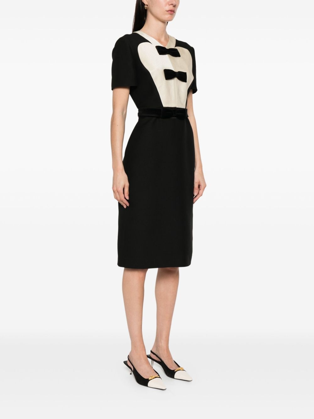 bow-detail midi dress - 3