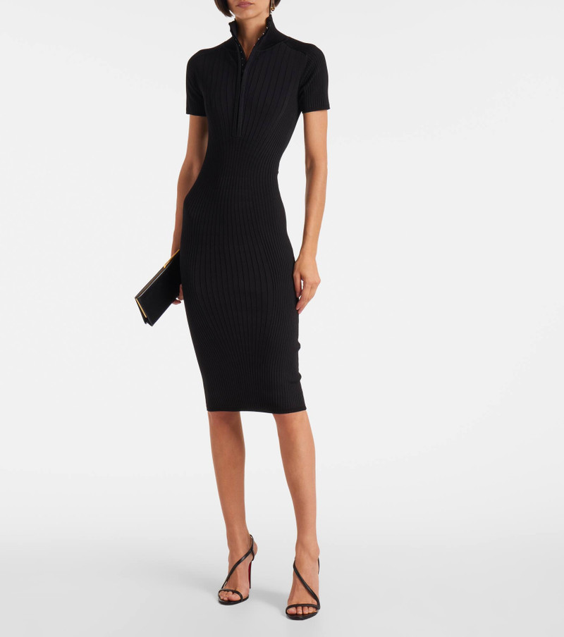 MUGLER Ribbed-knit midi dress outlook