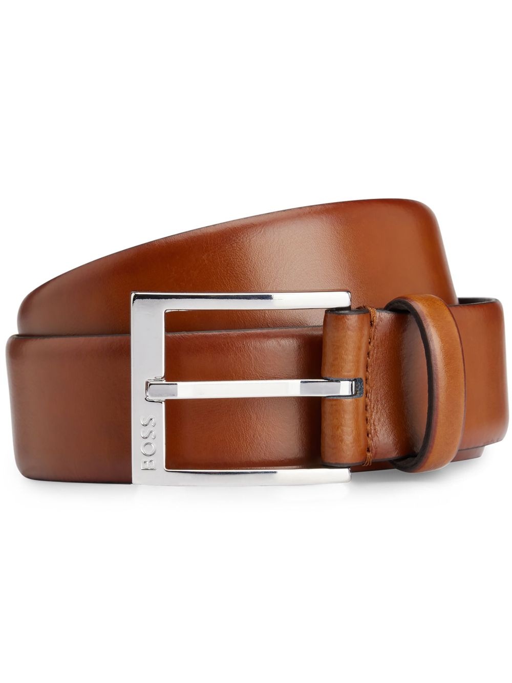 logo-engraved leather belt - 1