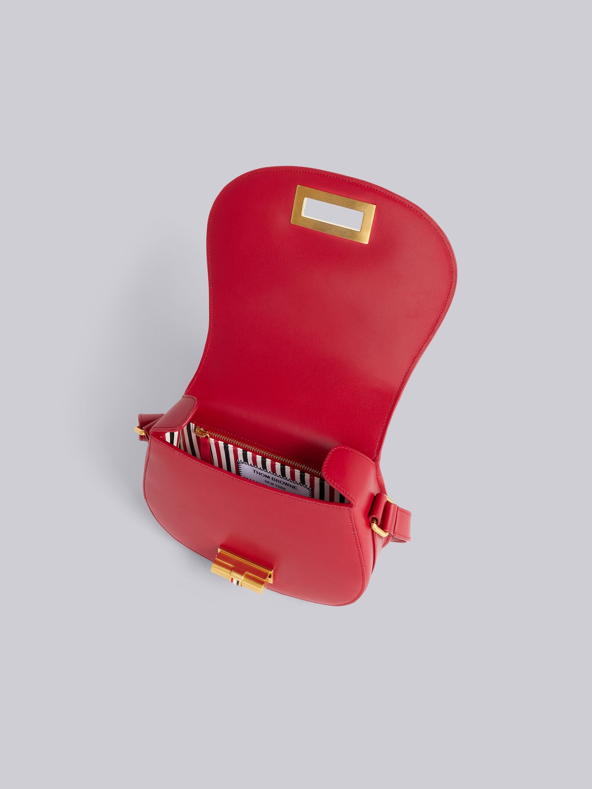 Red Box Calfskin Enamel Lock Small Shoulder Bag - 5