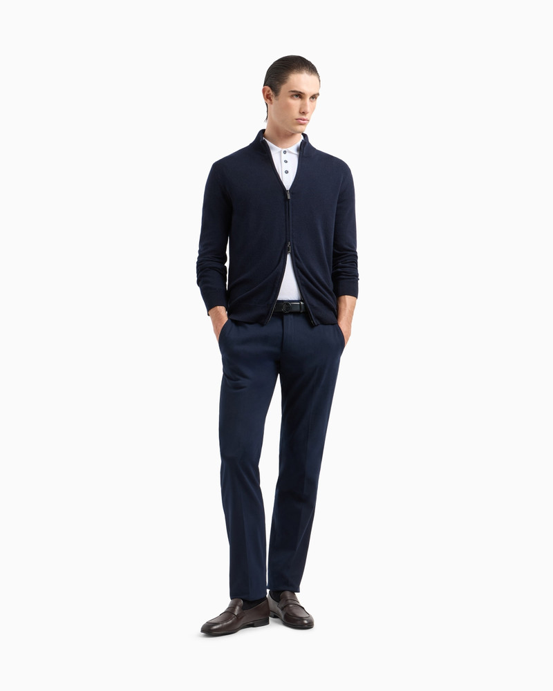 Stretch cashmere and cotton trousers 2