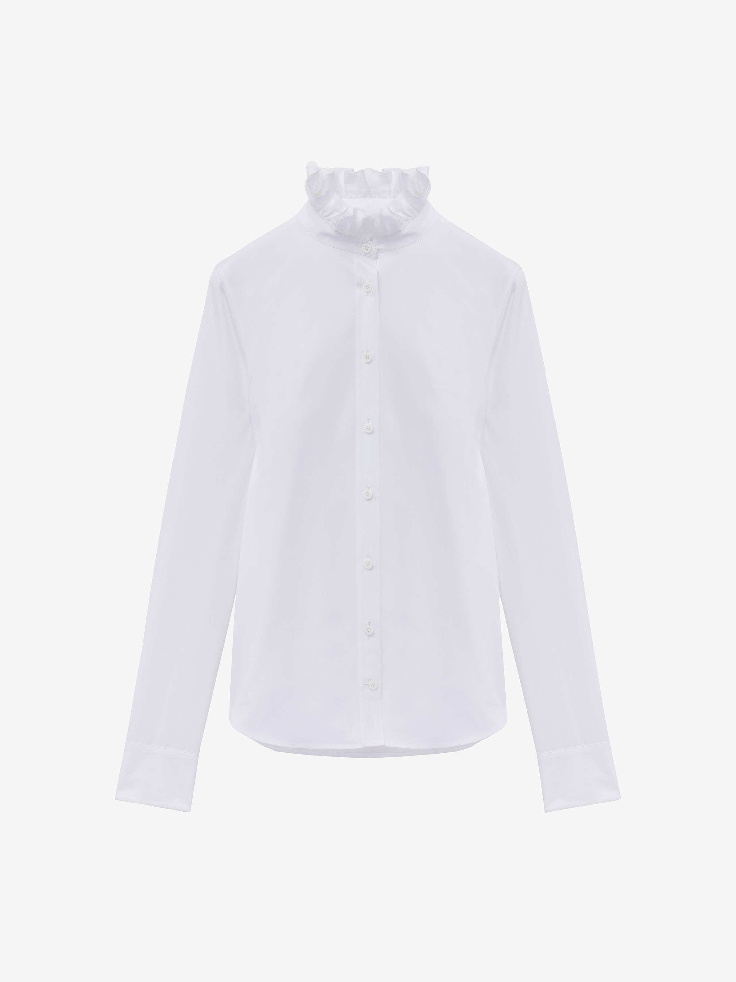 Ruffle Neck Poplin Shirt - 1