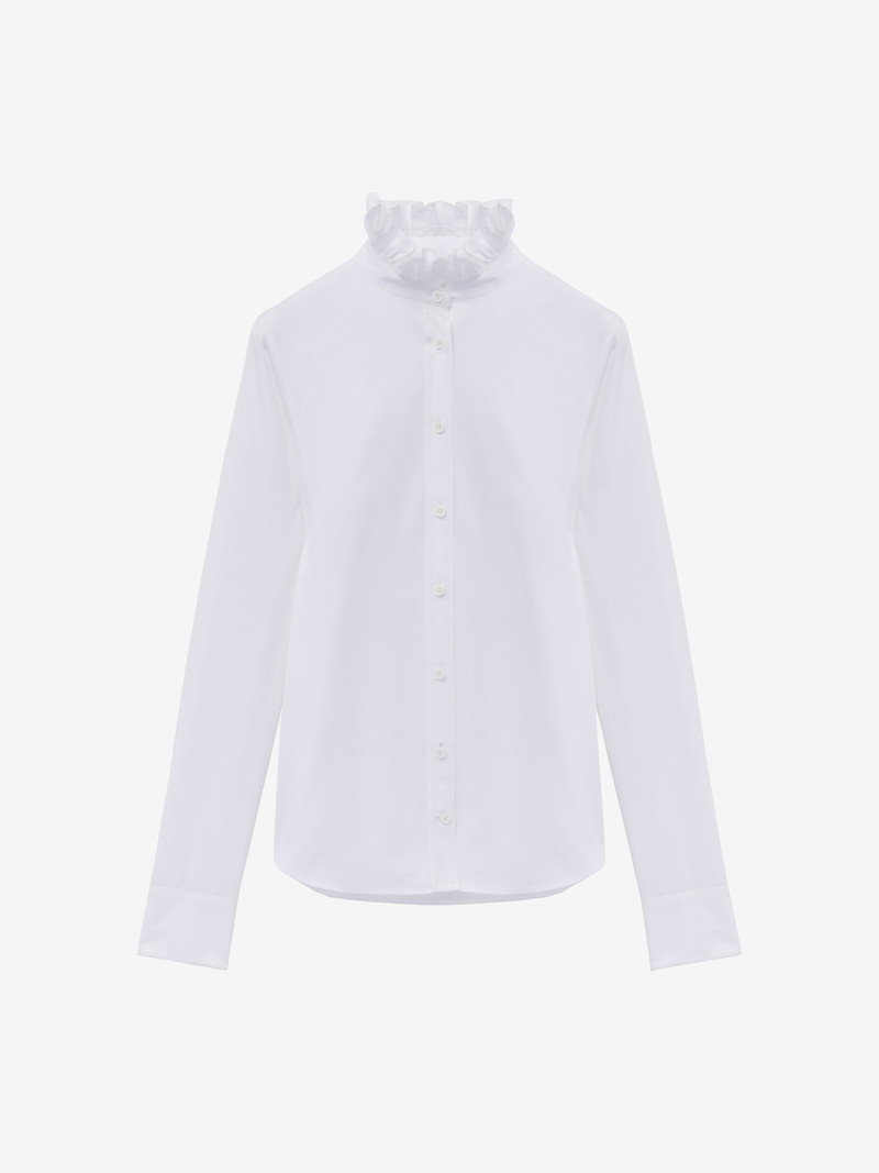 Ruffle Neck Poplin Shirt 1
